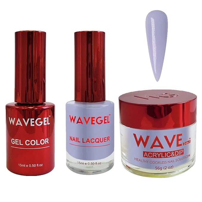WAVEGEL Soak-Off Gel, Nail Lacquer & Acrylic/Dip Powder Matching Set - Queen Collection - #046 Periwinkle Princess