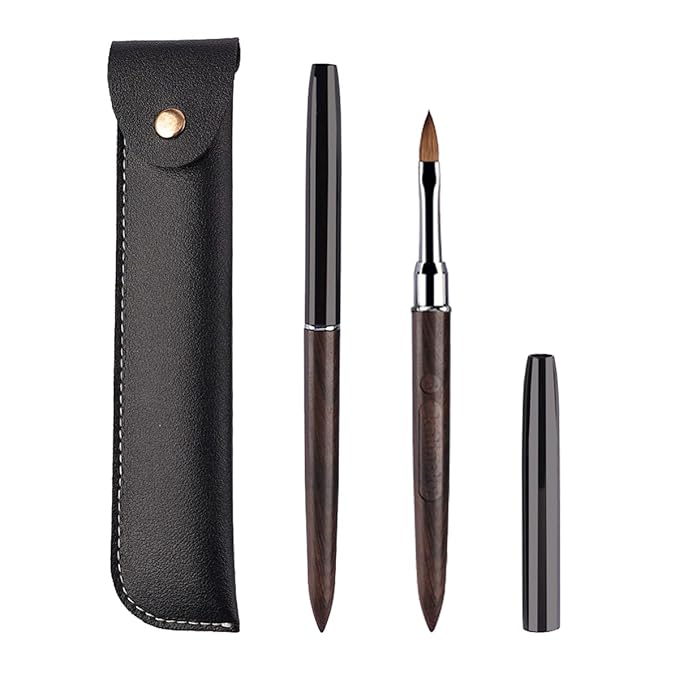 Acrylic Nail Brushes,100% Kolinsky Acrylic Nail Brush, Size 6 Nail Brush for Acrylic Application Round Oval Shaped, Nail Art Brushes for Acrylic Application Nail Extension Professional Nail Art Brush