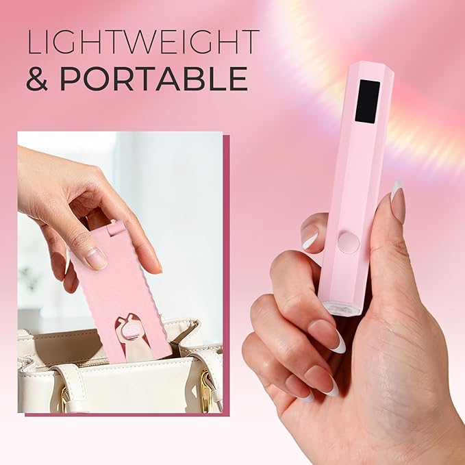 UV Nail Lamp with Stand Foldable, 360°Adjustable Rotation, Portable, Relax Hands,Pink Flash Cure Lamp for Gel Polish Home DIY Salon Women Painting Manicure