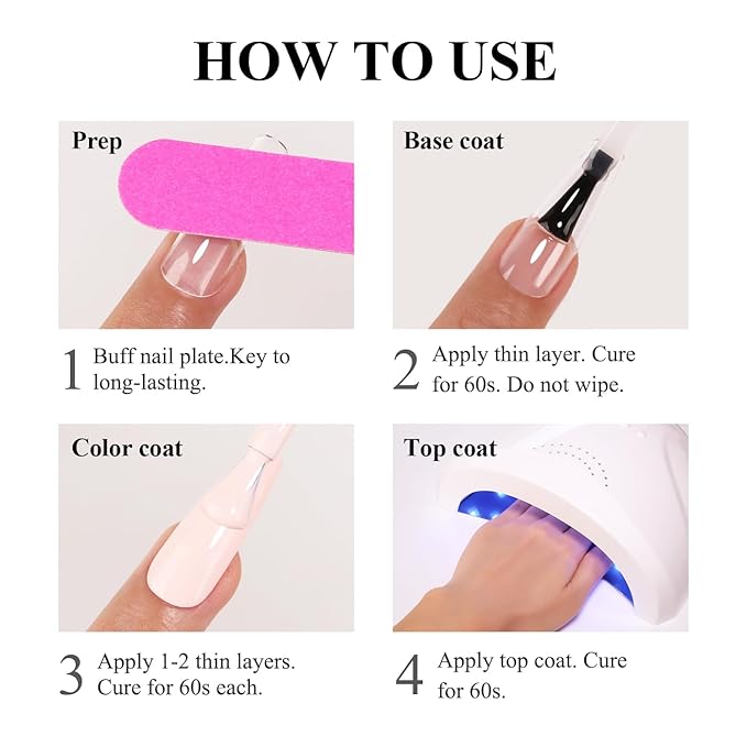 Imtiti 10ml Light Pink Gel Nail Polish Long Lasting Soak Off UV Led Baby Pink Gel Polish Salon DIY at Home Gift for Women 1Pcs