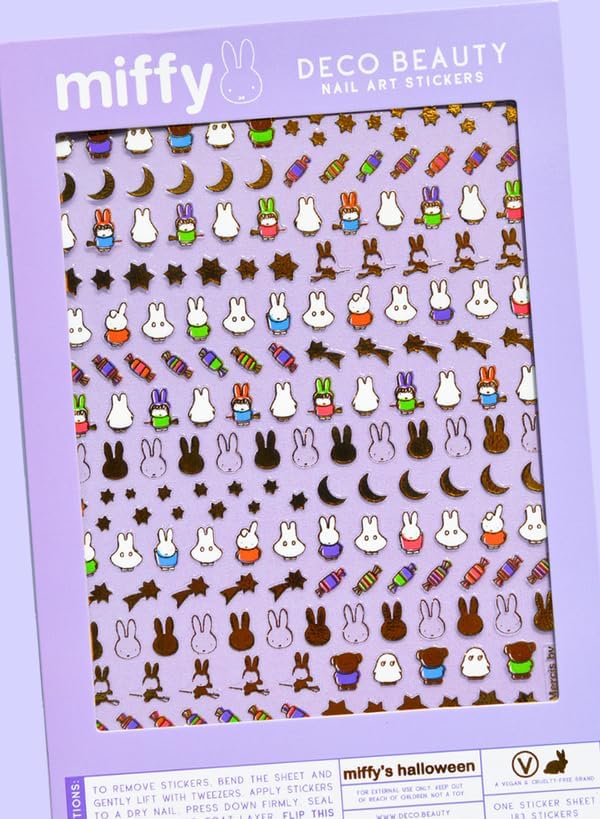 Deco Beauty Miffy's Halloween-Super Thin & Easy-to-Apply Nail Art with the Cutest Designs-Durable & Long-Lasting Nail Art Stickers and Decals for Women, for DIY At-Home Manicures & Salon-Quality Nails