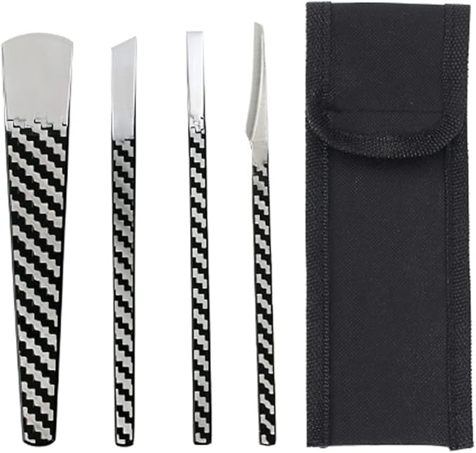 4 Pcs Decorative Foot Knives, Pedicure Knife Set for Ingrown Callus Shaver Feet Nail Correction Pliers Scissors Remover with Storage Bag. (160MM)