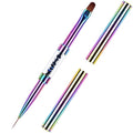 1Pcs Dual-ended UV Gel Nail Brush Rhinestone Handle Nail Art Liner Brush Polygel Hard Builder Gel Nail Brushes Rainbow