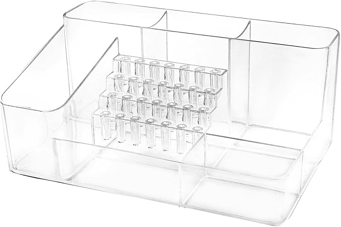 Nail Drill Holder & 28 Holes Nail Drill Bits Holder, Transparent Acrylic Nail Drill Machine Storage Box, Professional Nail Drill Organizer Case for Manicure tools