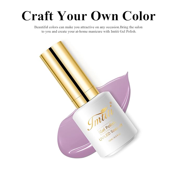Imtiti Jelly Gel Polish, 15ML Sheer Purple, LED UV Gel Nail Polish for Nail Art DIY Manicure