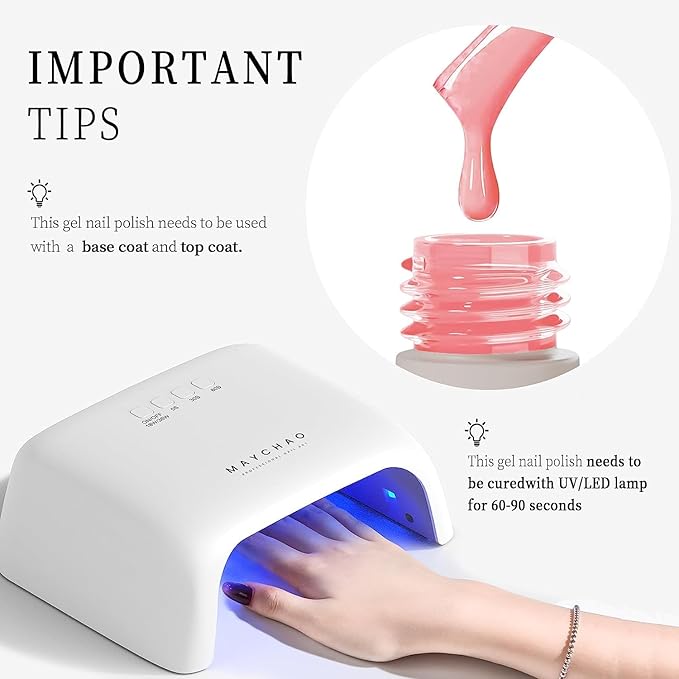 MAYCHAO Jelly Gel Nail Polish 15ML 1Pc Jelly Pale Taupe Nail Polish Soak Off UV LED Nail Gel Polish Nail Art Starter Manicure Salon DIY at Home, 0.5 OZ