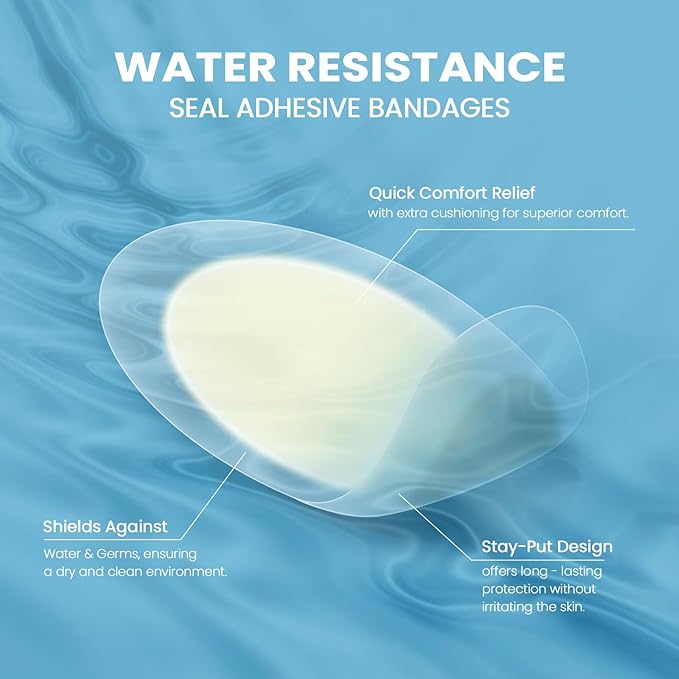 Sumiwish Blister Bandages - 25 ct - Hydrocolloid Pads for Faster Healing - Waterproof, Durable & Grab-N-Go Design - for Toes, Heels & Fingers(Heel Pack)