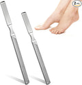2 Pcs Stainless Steel Toe Nail Files for Thick Nails 2 Sizes Toenail Files 4 Sides Long Metal Fingernail Filing Heavy Duty Nail File for Men Women Professional Manicure Pedicure Tool