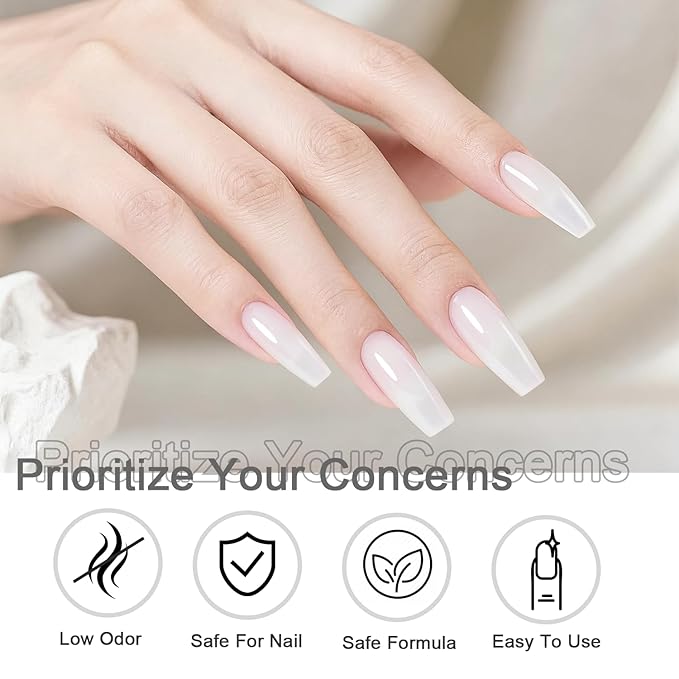 JODSONE 16.5ml Jelly White Gel Nail Polish Crystal Gloss and Long-lasting Makeup Nail Art Design Female DIY Household