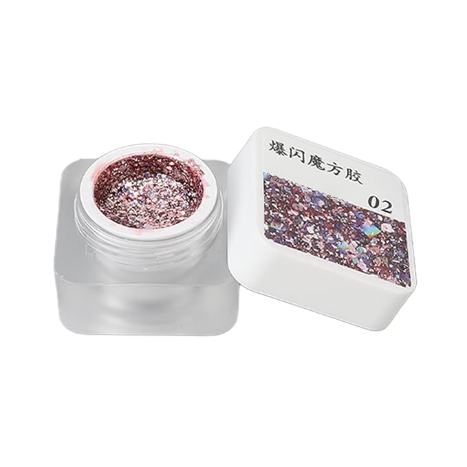 Nail Polish Glue Set 8 Colors Glitter Sparkling Sequins Nail Art Gel Paint for Nail Salon