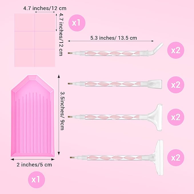 Rhinestone Pickup Tool Set: 2 Pcs Rhinestone Picker Handles Dual-Ended Rhinestones Applicator Dotting Tool Pen Shiny Diamond Dot Drill Pen for DIY Home Nail Salon