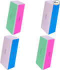 4 Way Nail Buffer Block (4 Pcs), Nail Shine Buffers Blocks Files for Natural and Acrylic Nails Smoother Buffing Block Polisher Fingernail File Buffer 120/240/600/3000 Grit for Buffing Shinning