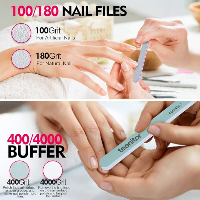 Teenitor Clear Coffin Nail Tips Kit, Clear Nail Tips Half Cover Coffin Fake Nail Tips Long, 500 Pcs Acrylic Half Cover Ballerina French Nail Tips With Glue, Acrylic Nail Clipper