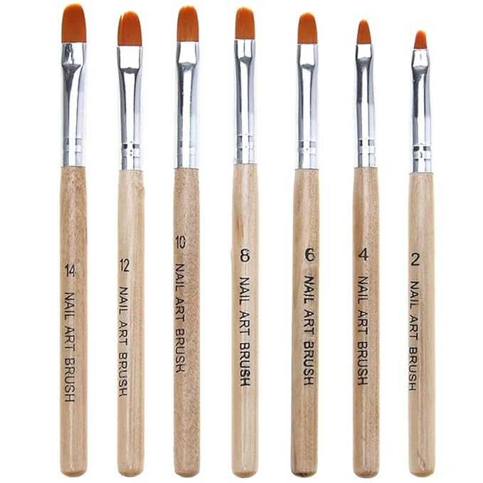 WOKOTO 14 Pcs Acrylic Nail Brush Set, UV Gel Nail Acrylic Brush Tips Builder Brush Nail Painting Brush Pen Nail Dust Brush 3d Nail Art Brush Nail Polish Brush Kit