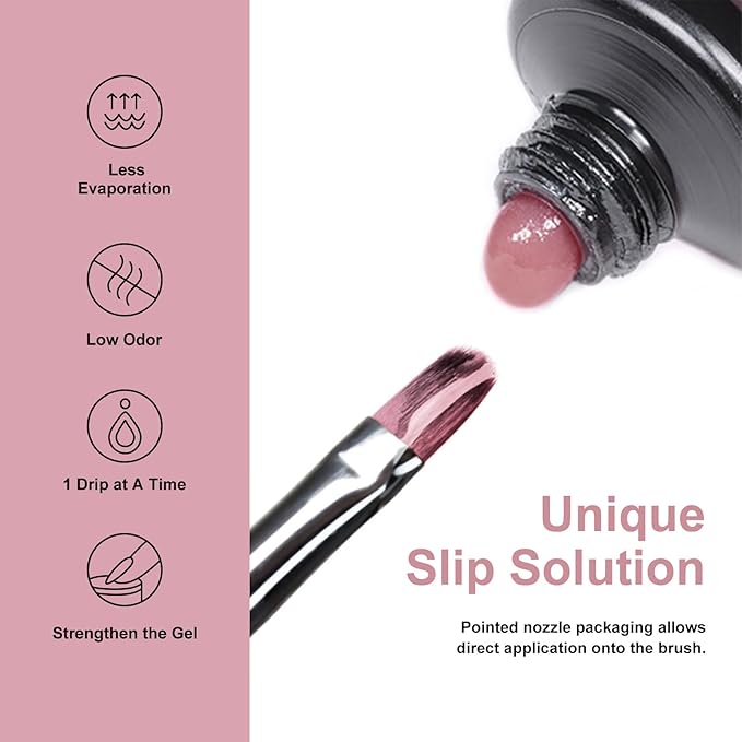 MTSSII 15Pcs Gel Nail Polish Set 6Pcs Gel Polish + 3Pcs Poly Extension Gel for Nail Nude Pink Skin Tones Neutral Nail Art Design Manicure DIY Home Salon