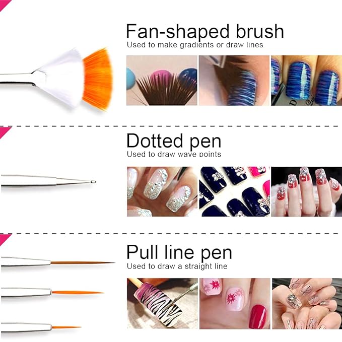 Teenitor Nail Art Kit Nail Art Tools, Nail Design Kit with Nail Art Brushes, Nail Tape Nail Gems Rhinestones, Nail Dotting Tools Nail Foil, Butterfly Nail Design Tools for Nail Art Supplies