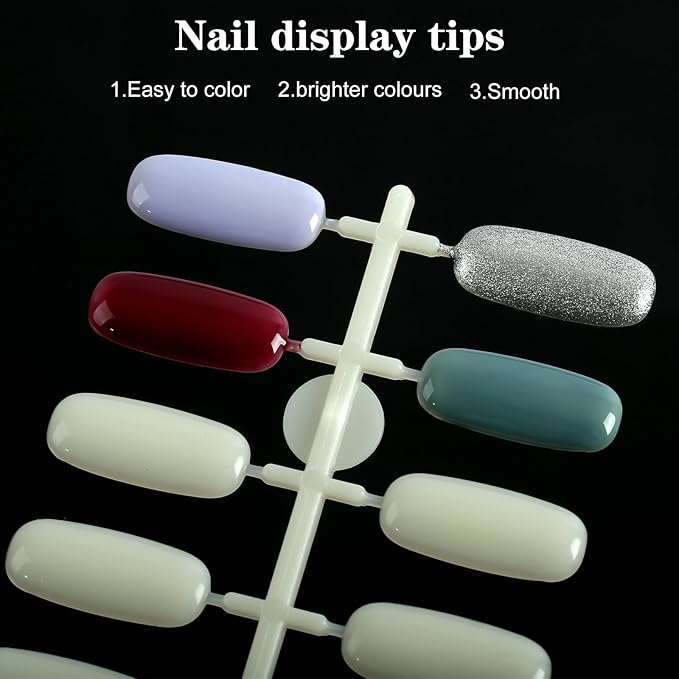 360pcs Flat Square Nail Display Tips for Nail Art Design Pattern Practice and Nail Color Swatches(Natural)