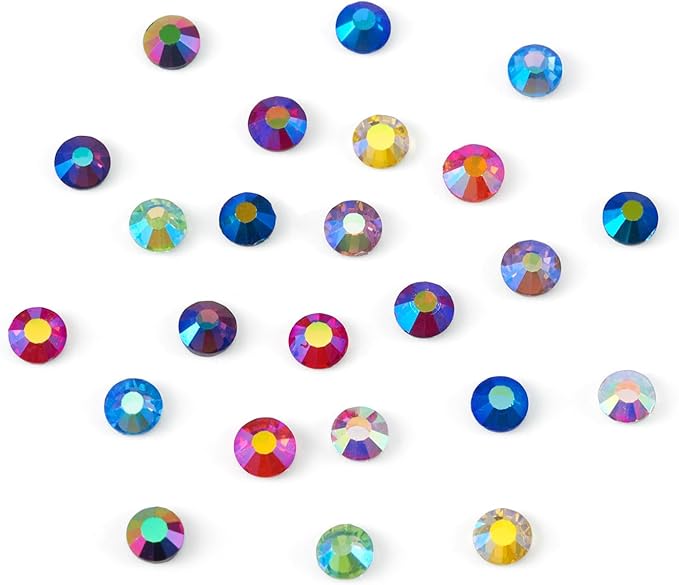 Craftdady Hotfix Nail Rhinestones 7680Pcs Flat Back Glass Nail Charms Small Crystals Nail Gems Bulk for Nail Decorations Wedding Makeup Scrapbook,12 Colors