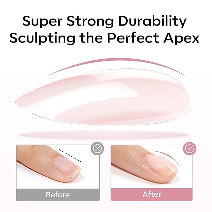 modelones Builder Rubber Gel Base Coat for Nails, Nude Glitter Rubber Base Gel Nail Polish for Strengthen Apex Building Extension Protect Weak Nails Long Last U V Manicure Gift for Women