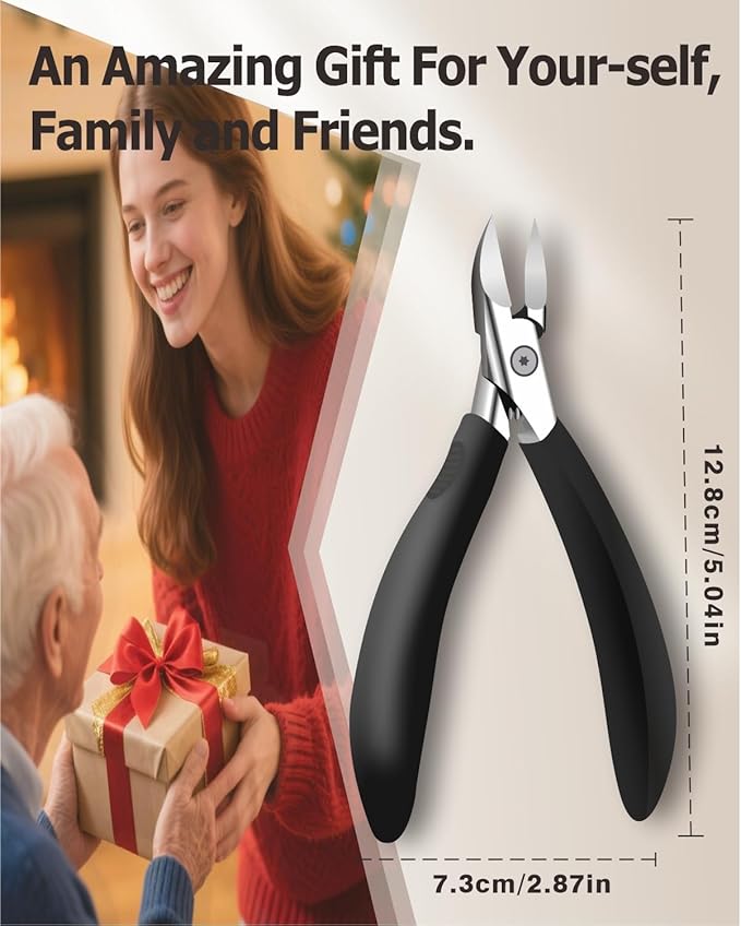 Ingrown Toenail Clippers - Toe Nail Clippers for Thick Toenails - Professional Podiatrist Toenail Clippers for Seniors Men Women with Sharp Blades/Effort-Saving Spring/Long Non-Slip Handle Design