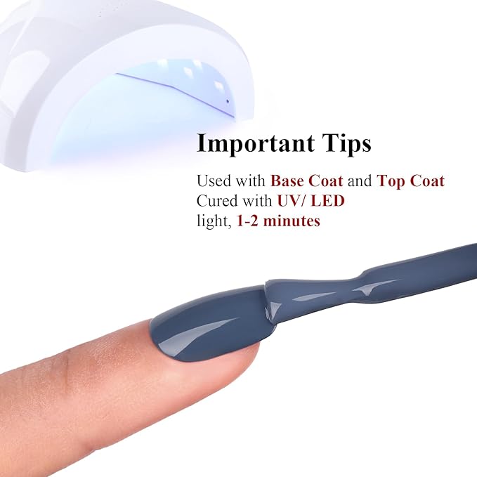 Gel Polish, 15ml Lead Grey Gel Nail Polish Autumn Winter Soak off LED UV Art Starter Manicure Salon DIY at Home for Girl Women
