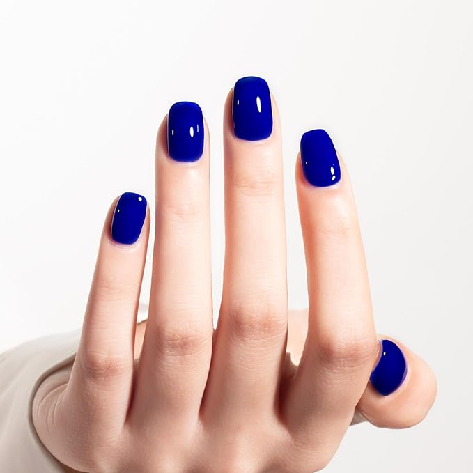 MEGIOR Klein Blue Jelly Gel Nail Polish 0.5 Fl Oz Transparent Blue Soak Off UV LED Lamp Light Cure Gel Polish Kit for Salon and Nail Art Starter Manicure DIY at Home