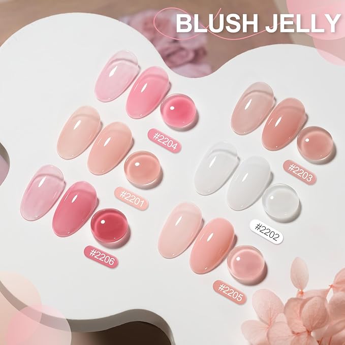 GAOY 6 Colors Rubber Base Gel Set and Gel Top Coat and Base Coat Set
