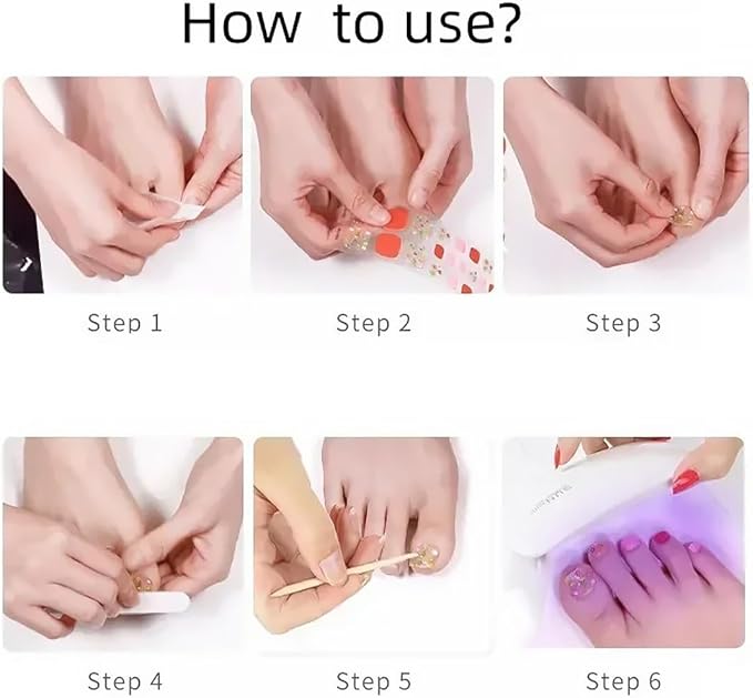 8 Sheets Glitter Toe Nail Wraps - Colorful Sparkly 3D Solid Color Polish Gel Stickers - Purple Self-Adhesive Designs for Women