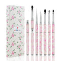 Nail Art Brushes Set Nail Art Design Pen Painting Tools with Nail Extension Gel Brush,Nail Polish Brush, Builder Nail Gel Brush, Nail Art Liner Brush for Salon Gift for Girls Women (Flower)