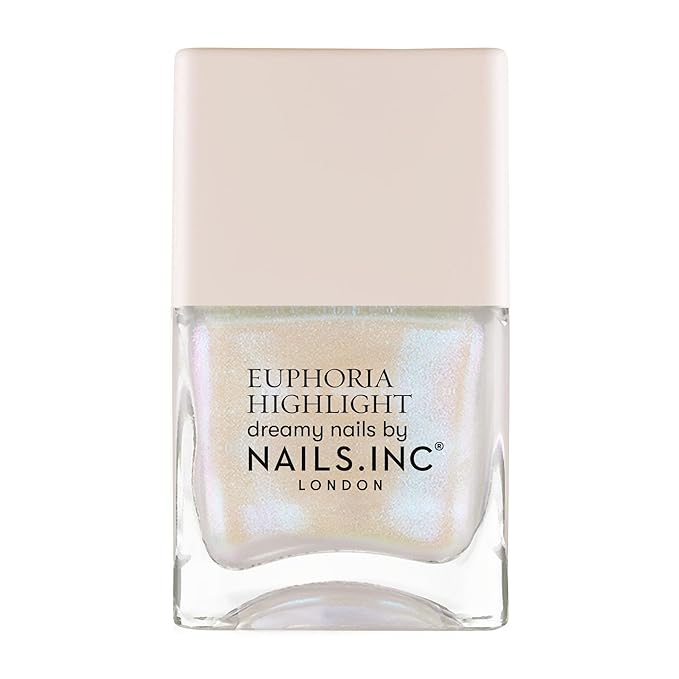 Nails Inc Euphoria Highlight, Make It Mythical, Pearl Shimmer, No Chip, Long Lasting, Quick Dry, Air Dry, Professional Manicures & Pedicures, Fingernails & Toenails, Vegan Nail Polish, 0.47 Fl Oz
