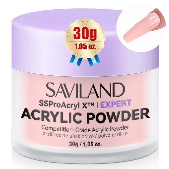 SAVILAND Smoother Pink Acrylic: Strong-Sturdy Keratin Professional Powder for 3D Carving & Extensions Home DIY Nail Art