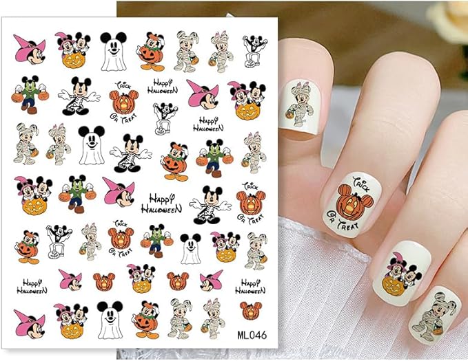 8 Sheets Laser Halloween Nail Art Stickers Decals Cute Ghost Cartoon Self Adhesive Nail Design Supply Laser Pumpkin Ghost Nail Stickers for Women Girls DIY Manicure Halloween Nail Decals Decoration