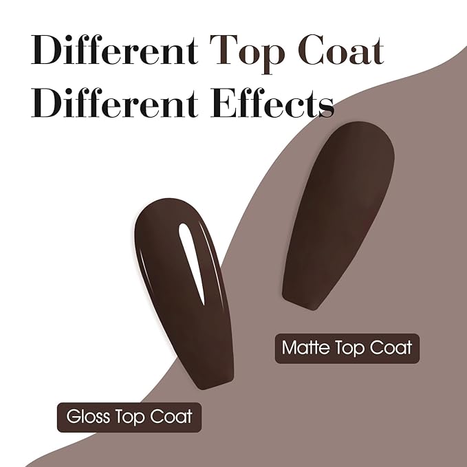 CANNI Dark Brown Gel Nail Polish, 1Pcs Deep Brown Gel Polish Color Nail Polish High Gloss Soak Off Nail Manicure Salon DIY at Home