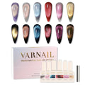 VARNAIL Aurora Cat Eye Gel Polish Set 6 Colors, 15ML Glitter 9D Cat Eye Gel Polish with Magnet, Salon Quality Magnetic Gel Nail Polish Kit (Aurora 01)