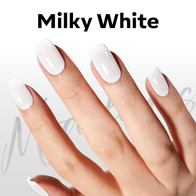 modelones Milky White Gel Nail Polish Nail Polish Natural Color Translucent Jelly Soak Off LED Clear Coat Soap Nails Art White French Gel Polish15 ML