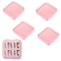 4PCS 2.95" Nail Art Display box Acrylic Press On Nail Storage Box Packaging Box with Adhesive Double Sided Tape for Nail Business Nail Art Nail Salon(Pink)