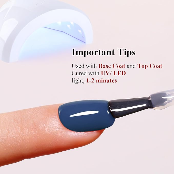 Gel Polish, 0.5 Fl Oz Blue Borealis Gel Nail Polish Autumn Winter Soak Off LED UV Gel Nail Polish Starter Manicure Salon DIY Nail Gel Polish