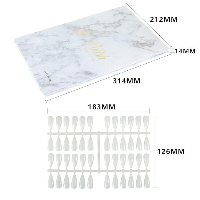 NMKL38 160 Nail Color Display Book Chart with 240 Nail Tips UV Gel Polish Color Card Board Salon Tools (A04)