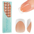 150Pcs French Gel Nail tips, Vansiho French Tip Press on Nails, Short Square Soft Gel Nails False Nail Brown, Acrylic Fake Nails for Nail Art DIY 15 Sizes