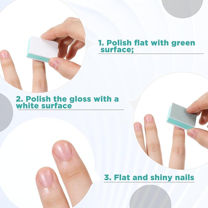 50 Pack Nail Buffer Block and Shine Kit, Mini Nail Buffers Smoother Mini Buffer Block Nails File Professional Manicure File Blocks for Polishing Smooth and Shiny Natural Nails, 1000/4000 Grit (Green)
