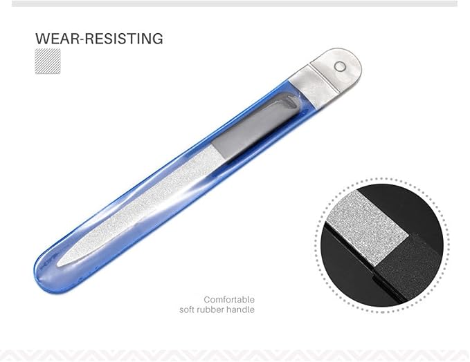 Diamond Dust Nail File - Stainless Steel Nail Dresser Nail Buffering Files - 9 Inch (5inch- AB-07)
