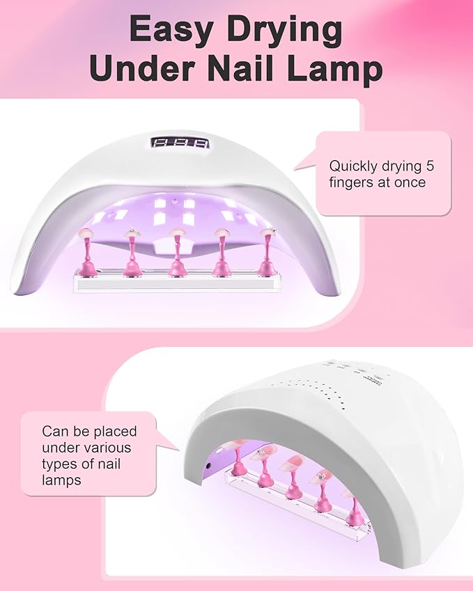 Nail Stand for Press Ons, Nail Holder for Painting Nails Magnetic Fake Nail Stand Tips Design with Putty Practice Nail Art Tools for Home Salon DIY Beginner Supplies
