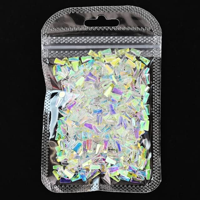 100PC Flatback Trapezoid Rhinestones Nail Art Rhinestones AB Crystals Glass Stones 3D Nail Jewelry Accessories