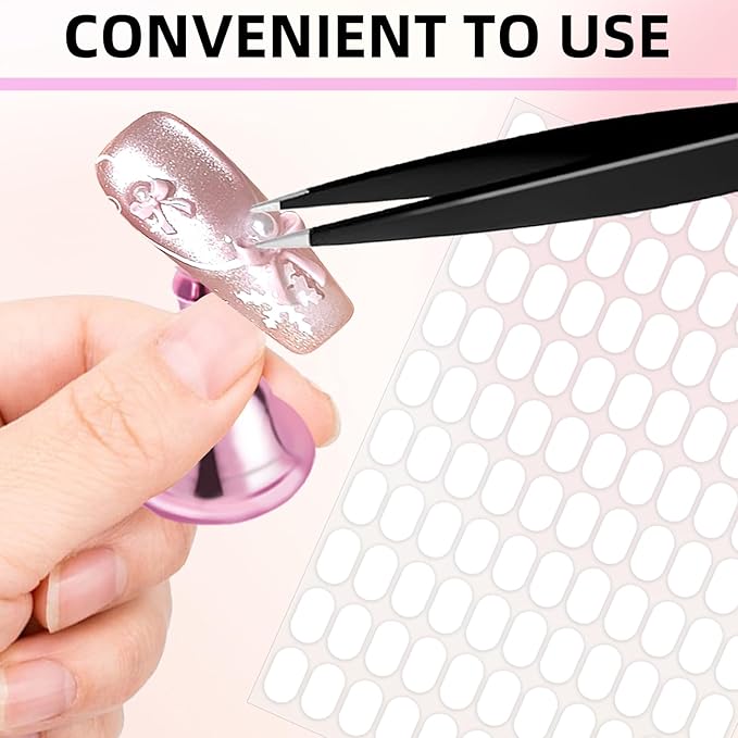 800 Pcs False Tip Double Sided Adhesive Tapes, Pre-cut Strips for Nail Art Holder Clear Nails Stand Sticky Tabs, Nails Adhesive Tapes for Nail Art Stand Practice Holder Color Chart Book