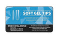 Gel Nail Tips Shape, 550 Pcs Half Matte Pre-Etched Press On False Nails, Full Cover Acrylic Nail Tips Kit for Nail Extensions, DIY Salon Nails. (Medium Almond, Clear)