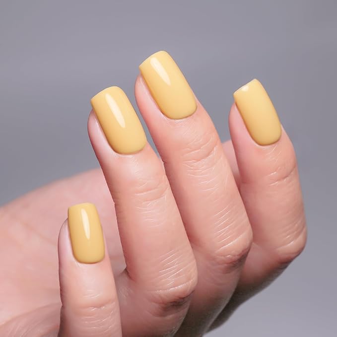 Gel Polish, 0.5 Fl Oz Butter Yellow Gel Nail Polish Spring Summer Soak off LED UV Gel Nail Polish Art Starter Manicure Salon DIY Nail Gel Polish
