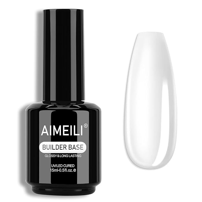AIMEILI Hema Free Builder Base Gel Clear Builder Nail Gel for Nails Extension Soak Off U V LED Gel Polish 15ml