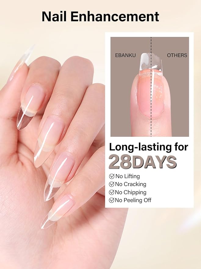 EABNKU 100g/3.5oz Nail Extension Gel Clear Builder Extend Nail Enhancement UV Gel for Beginner & Professional Nail Building DIY Salon Home