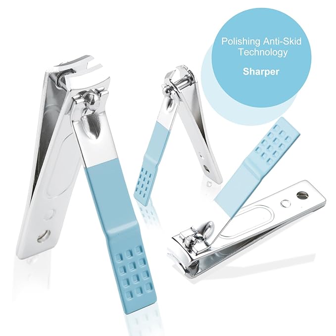 Nail Kit, Manicure Kit, Nail Care Kit for Women, Manicure Pedicure Set, Nail Clippers Toenail Clippers Kit, Professional Manicure Kit Pedicure Kit, Light Blue Travel Case, Set of 12.