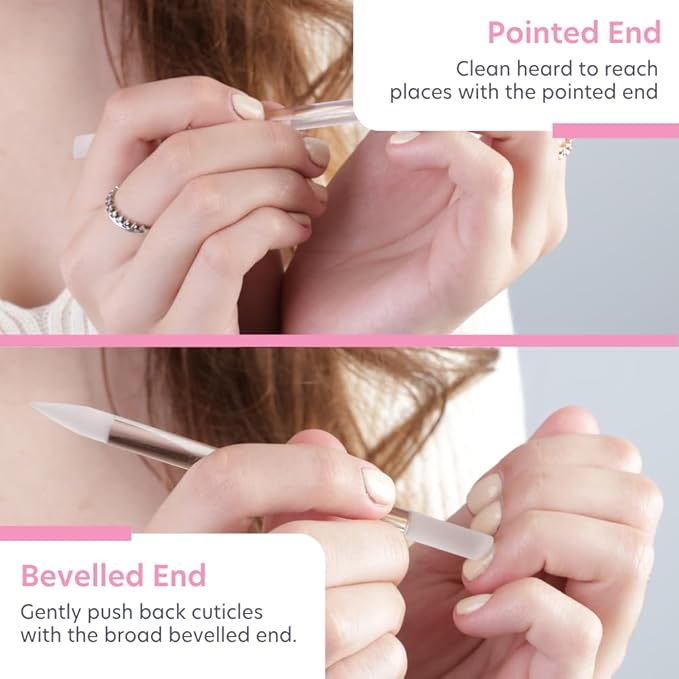 BONA FIDE BEAUTY Glass Cuticle Pusher - Dual Ended Manicure Stick - Premium Czech Tools